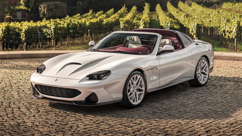 The Veloce12 Aperta is a modded V12 Ferrari with an open-top and an open-gate manual